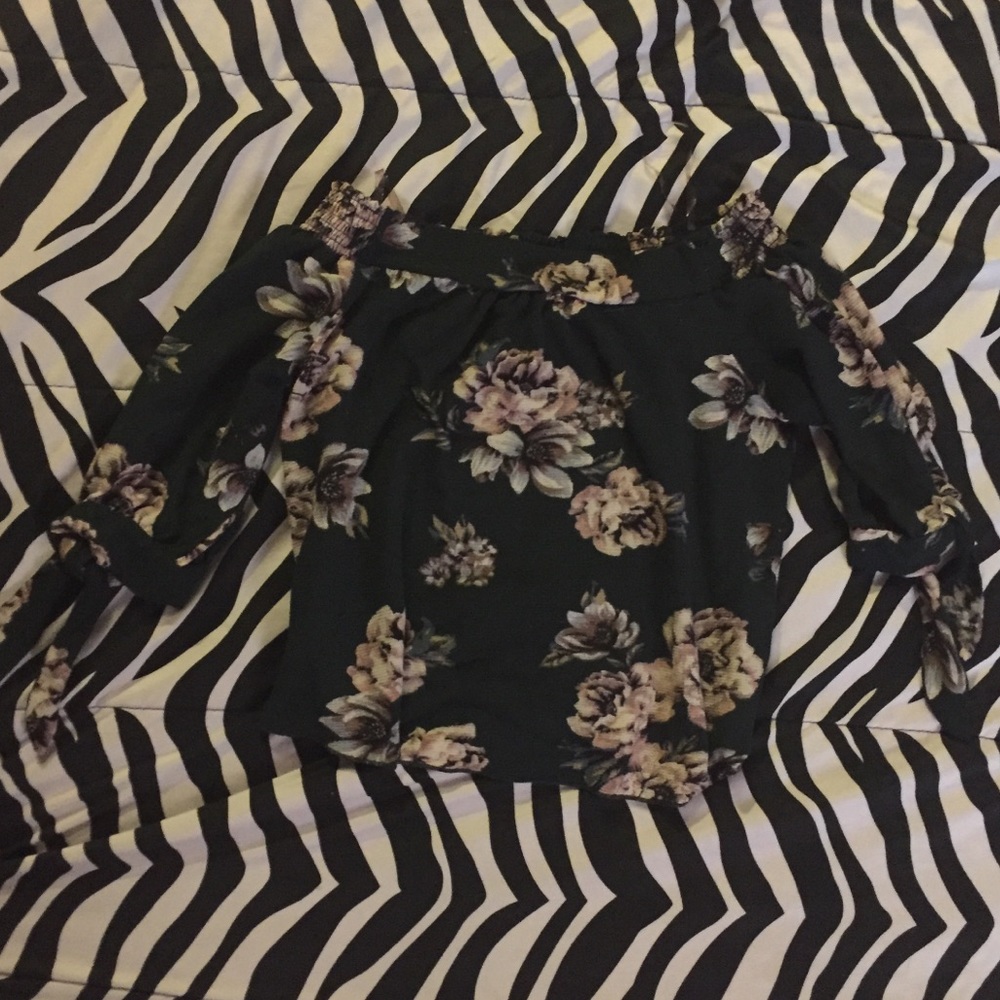 Green floral Off shoulder blouse